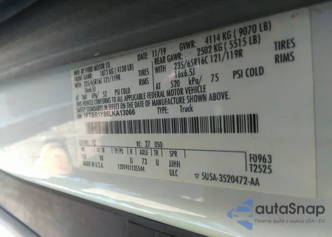 2020 Ford Transit-250 from USA, damaged, VIN 1FTBR1Y86LKA13066